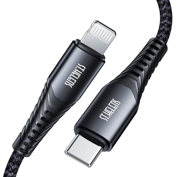 Joyroom kabel MFI przewód USB Typ C - Lightning 2,1A 1,2m czarny (ST-C04 1,2M Black)-2213805