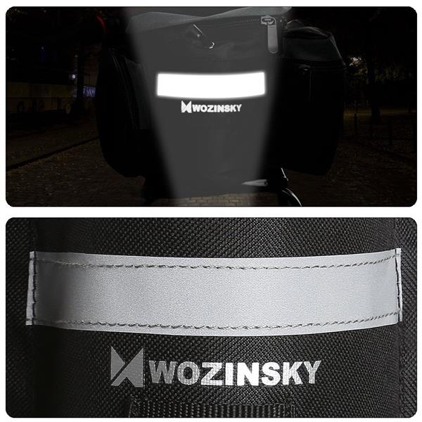 Wozinsky torba rowerowa na bagażnik z paskiem na ramię 6l czarny (WBB3BK)-2142353