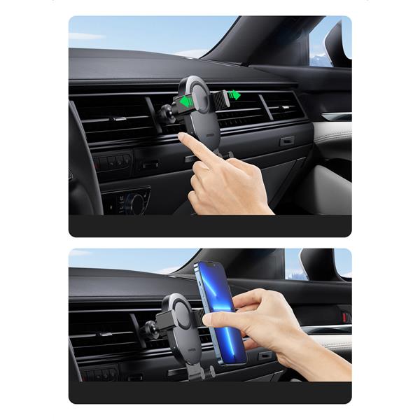 Ugreen samochodowa ładowarka bezprzewodowa Qi 15W uchwyt samochodowy do telefonu na kratkę wentylacji czarny (40118 CD256)-2240017