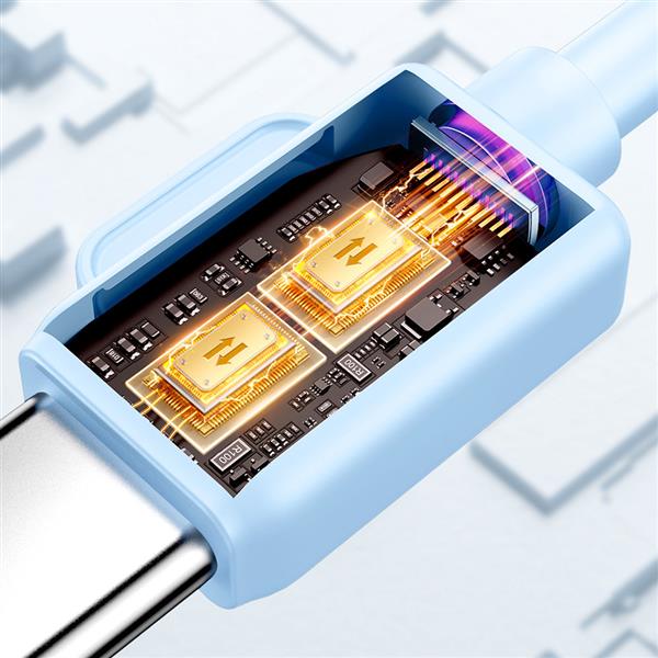 Joyroom powerbank z kablami USB C i Lightning oraz podstawką Cutie Series 10000mAh 22.5W niebieski (JR-L008)-2967179
