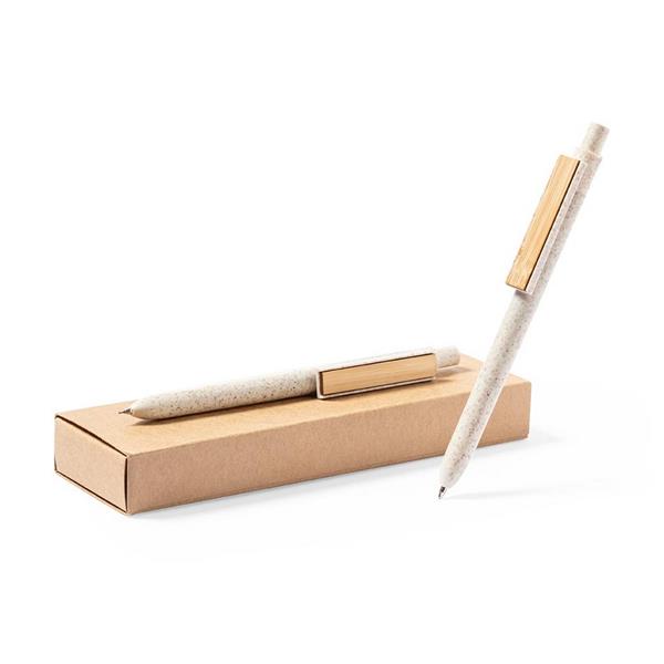 Zestaw piśmienny ze słomy pszenicznej, długopis i ołówek mechaniczny-1967867