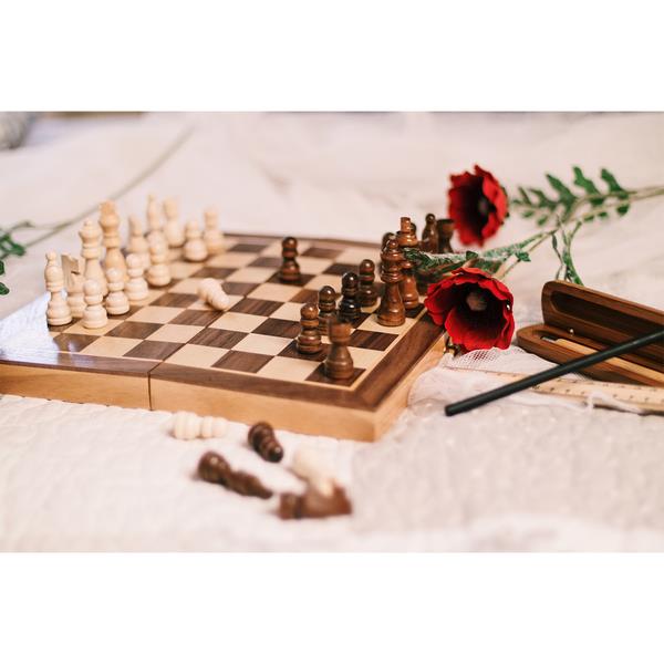 Drewniane szachy, brązowy - druga jakość-2352262