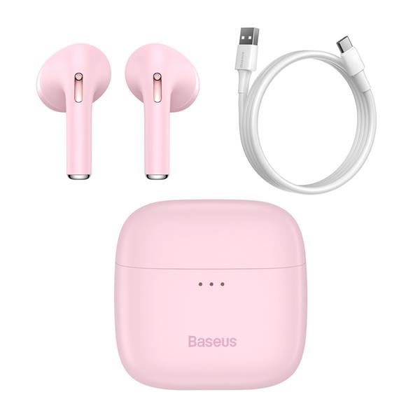 Baseus E8 bezprzewodowe słuchawki Bluetooth 5.0 TWS douszne wodoodporne IPX5 różowy (NGE8-04)-2240885