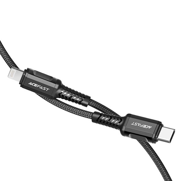 Acefast kabel MFI USB Typ C - Lightning 1,2m, 30W, 3A czarny (C1-01 black)-2269829