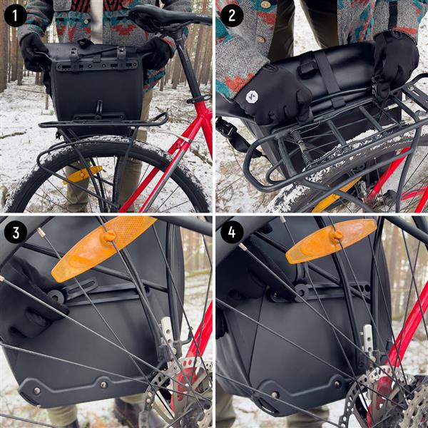 Wozinsky wodoodporna torba rowerowa sakwa na bagażnik 25l żółty (WBB24YE)-2260859