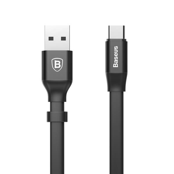 Baseus Nimble płaski kabel przewód USB / USB-C z uchwytem 2A 0,23M czarny (CATMBJ-01)-2142569