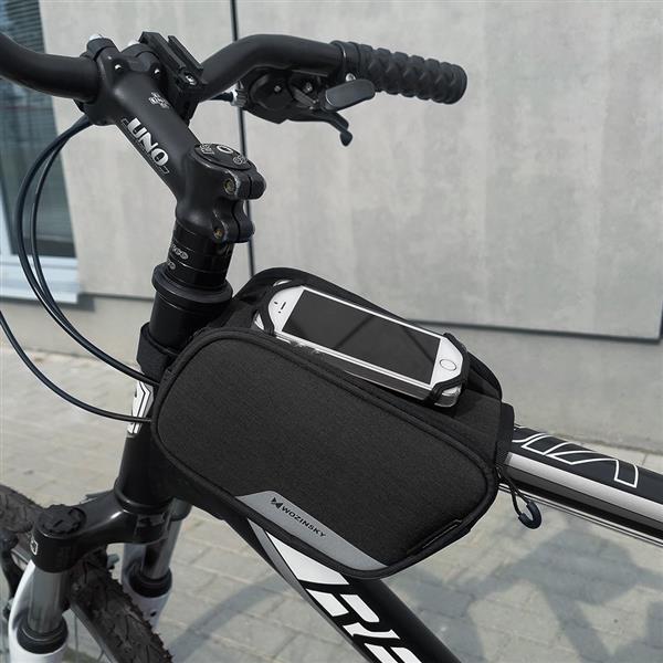 Wozinsky torba rowerowa na ramę uchwyt na telefon do 6,5 cala 1,5 l czarny (WBB14BK)-2167700