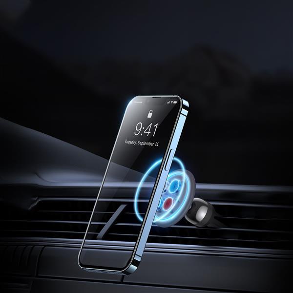 Baseus C01 samochodowy uchwyt magnetyczny do smartfona na kratkę wentylacyjną czarny (SUCC000101)-2405993