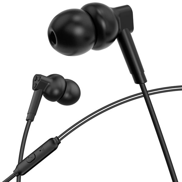 XO słuchawki przewodowe EP33 jack 3,5mm dokanałowe czarne-2100817