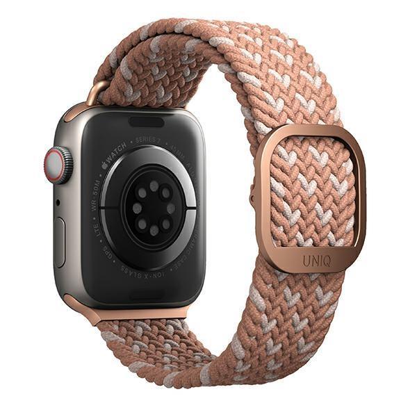 Etui Uniq pasek Aspen na Apple Watch 40/38/41mm Series 1/2/3/4/5/6/7/8/SE/SE2 Braided DE różowy/citrus pink-2285818