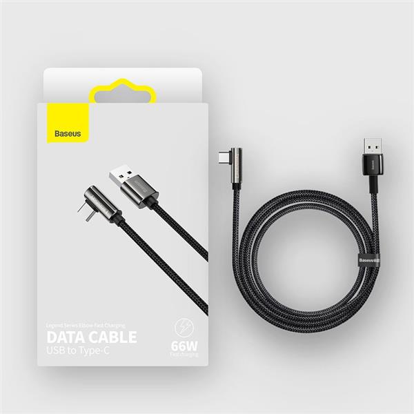Baseus Legendary kątowy kabel przewód dla graczy USB - USB Typ C 66W 1m czarny (CATCS-B01)-2210629