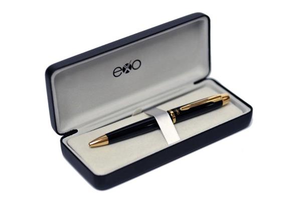 Długopis EXO Aries, czarny, wykończenia złote-3039679