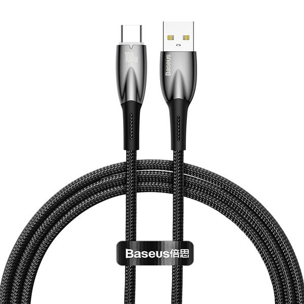 Baseus Glimmer Series kabel do szybkiego ładowania USB-A - USB-C 100W 480Mb/s 1m czarny-2624931