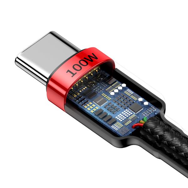 Baseus kabel Cafule PD USB-C - USB-C 2,0 m 5A czerwono-czarny 100W-2113794