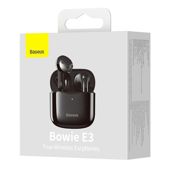 Baseus E3 bezprzewodowe słuchawki Bluetooth 5.0 TWS douszne wodoodporne IP64 czarny (NGTW080001)-2241023