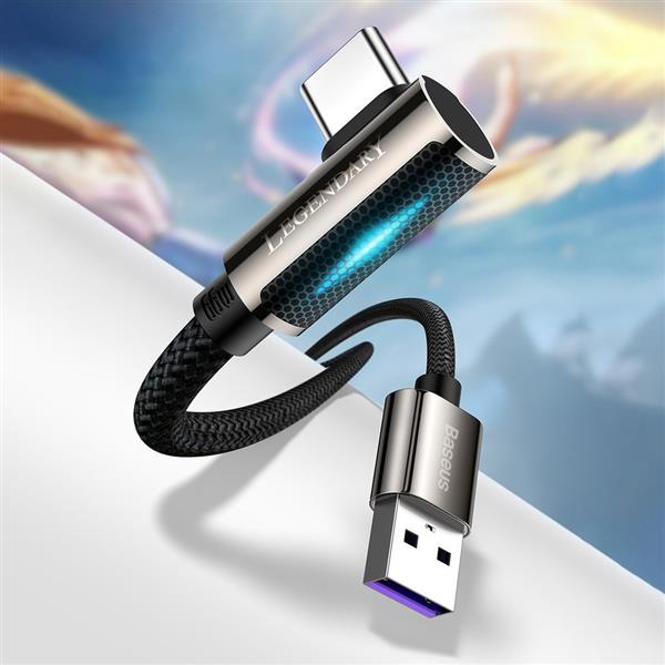 Baseus Legendary kątowy kabel przewód dla graczy USB - USB Typ C 66W 1m czarny (CATCS-B01)-2210628