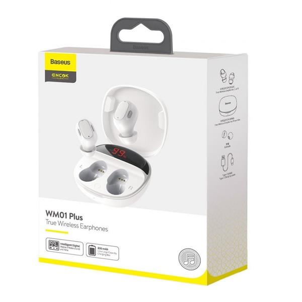 Baseus słuchawki Bluetooth Encok TWS WM01 Plus białe-2990052
