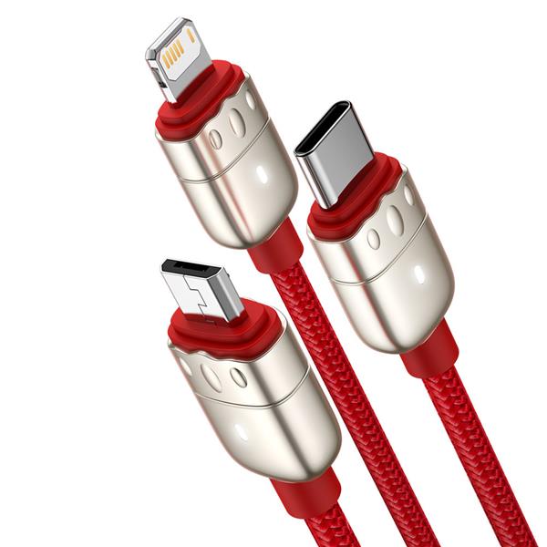 Baseus Year of the Tiger 3w1 kabel USB - Lightning / USB Typ C / micro USB 3,5 A 1,2m czerwony (CASX010009)-2241817