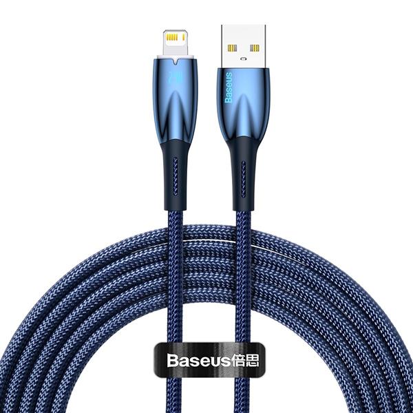 Baseus Glimmer Series kabel USB-A - Lightning 2.4A 480Mb/s 2m niebieski-2625339