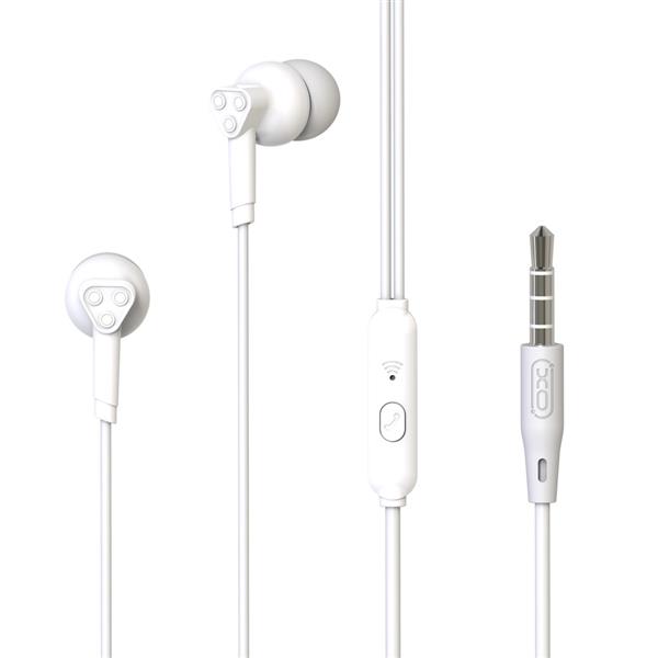 XO słuchawki przewodowe EP33 jack 3,5mm dokanałowe białe-2074712