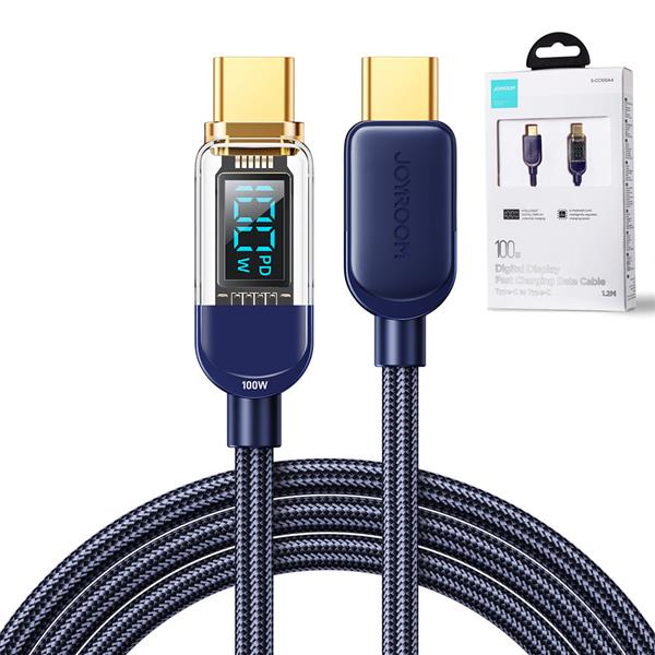 Joyroom kabel USB C – USB C 100W do szybkiego ładowania i transferu danych 1,2 m niebieski (S-CC100A4)-2966895