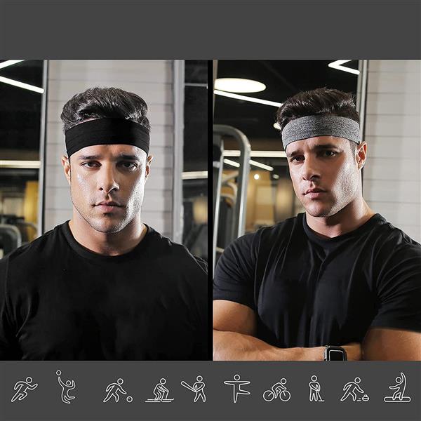 Elastyczna materiałowa opaska na głowę do biegania fitness niebieski-2393996