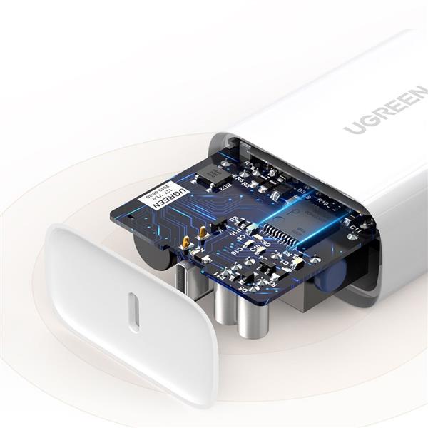 Ugreen szybka ładowarka sieciowa USB Typ C Power Delivery 30 W Quick Charge 4.0 biały (70161)-2153101