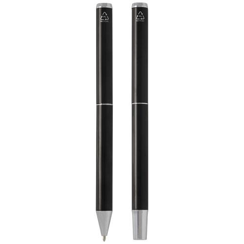 Lucetto zestaw upominkowy obejmujący długopis kulkowy z aluminium z recyklingu i pióro kulkowe-3090871