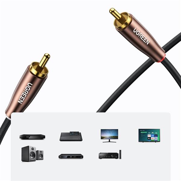 Ugreen kabel przewód stereo audio 2xRCA 3m brązowy (AV199 50135)-2207976