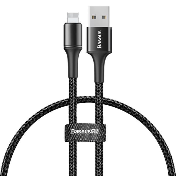 Baseus kabel Halo USB - Lightning 0,25 m 2,4A czarny-2097510