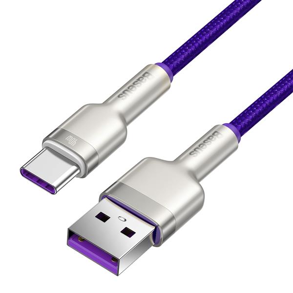 Baseus kabel Cafule Metal USB - USB-C 1,0 m fioletowy 40W-2066439