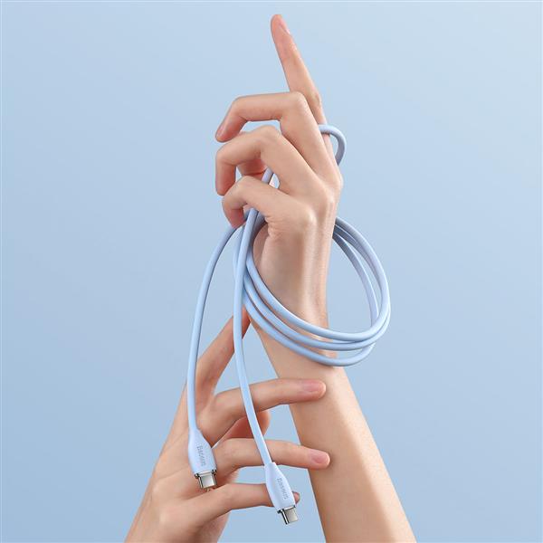 Baseus kabel, przewód USB Typ C – USB Typ C 100W długość 1,2 m Jelly Liquid Silica Gel – niebieski-2281117