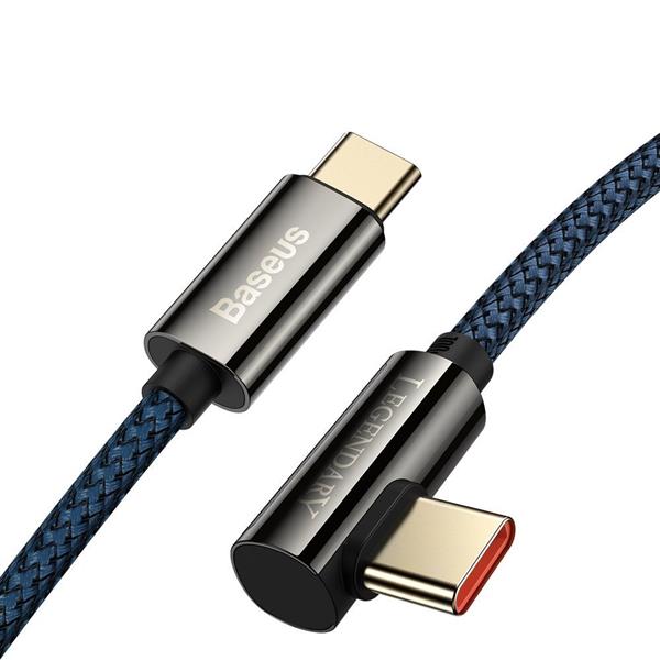Baseus Legendary kątowy kabel szybkie ładowanie USB Typ C - USB Typ C 100W 5A 2m niebieski (CACS000703)-2216648