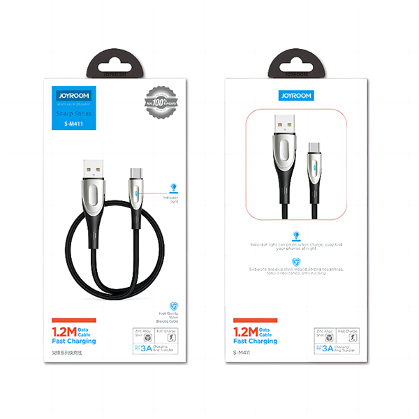 Joyroom Sharp Series kabel do szybkiego ładowania USB-A - USB-C 3A 1.2m czarny (S-M411)-2626051
