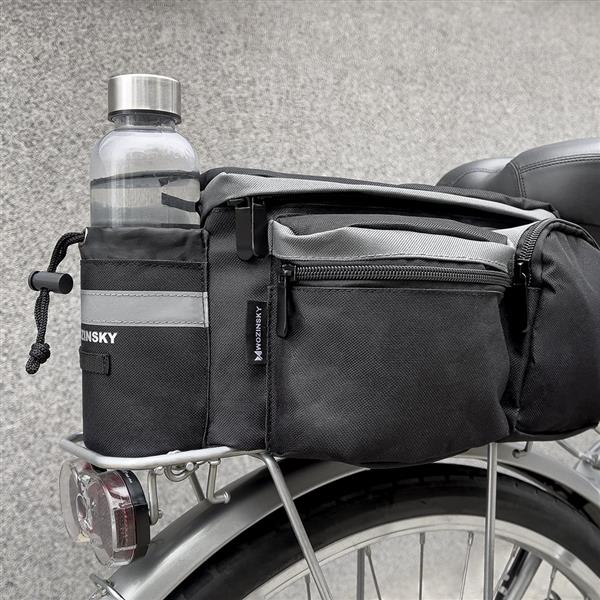 Wozinsky torba rowerowa na bagażnik z paskiem na ramię 6l czarny (WBB3BK)-2142358