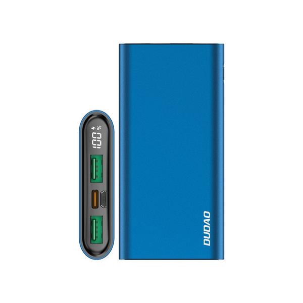 Dudao power bank 10000 mAh Power Delivery 20 W Quick Charge 3.0 2x USB / USB Typ C niebieski (K14H blue)-2175488