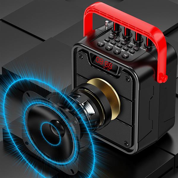 Dudao głośnik bezprzewodowy Bluetooth 5.0 10W 4800mAh mikrofon zestaw do karaoke czarny (Y15s-black)-2242298