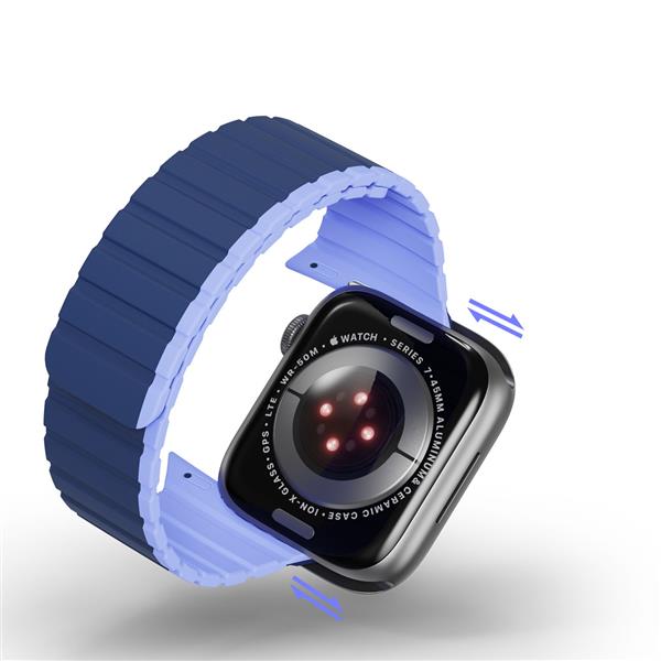 Magnetyczny pasek Apple Watch SE, 9, 8, 7, 6, 5, 4, 3, 2, 1 (41, 40, 38 mm) Dux Ducis Strap (LD Version) - niebieski-3125330