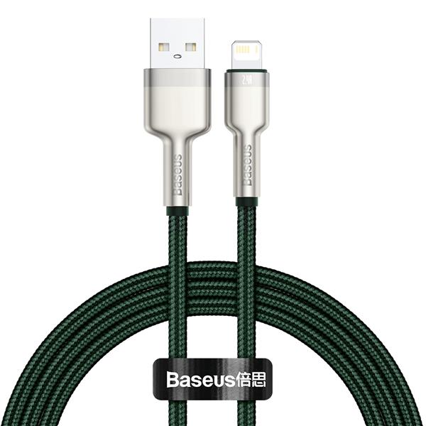 Baseus kabel Cafule Metal USB - Lightning 2,4A 1,0 m zielony-2116062