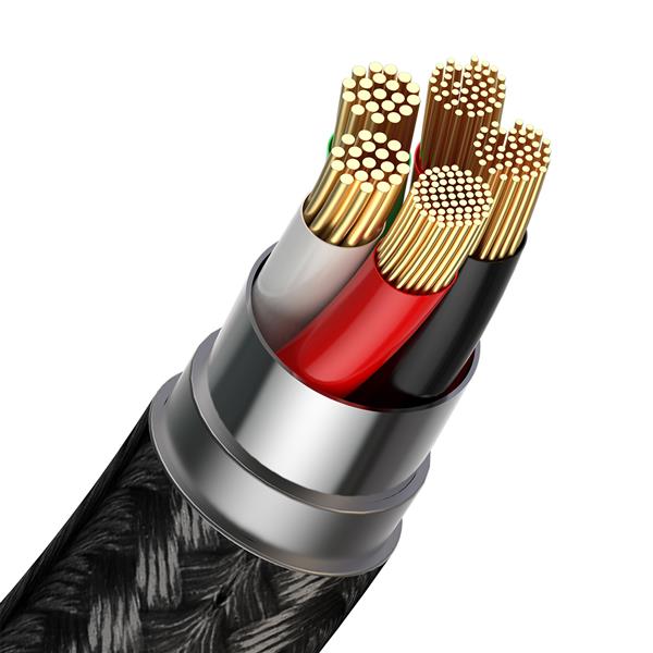 Baseus kabel magnetyczny 3w1 Zinc USB - Lightning + USB-C + microUSB 1,0 m 5A szaro-czarny-2107865