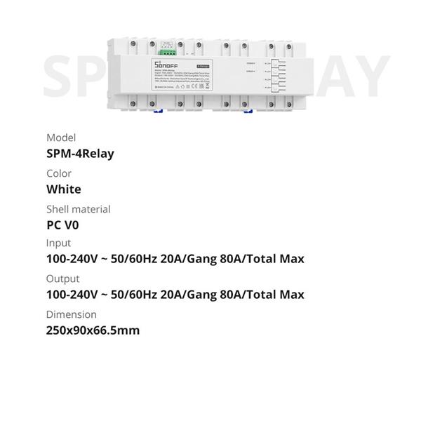 Sonoff SPM-4Relay inteligentny przełącznik miernik mocy Wi-Fi / Ethernet-2394567