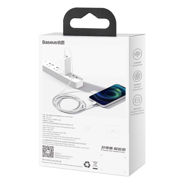 Baseus kabel Superior PD USB-C - Lightning 1,0 m biały 20W-2047770