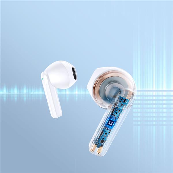 Joyroom słuchawki TWS bezprzewodowe ENC wodoodporne IPX4 Bluetooth 5.3 biały (JR-TL11)-2428597