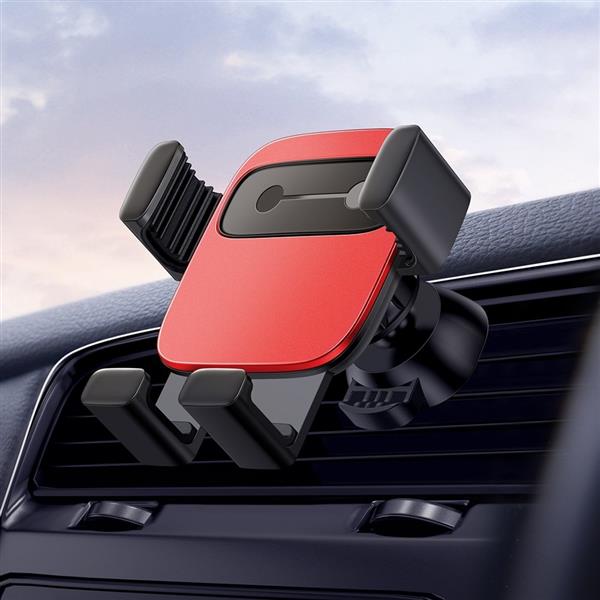 Baseus Cube grawitacyjny uchwyt samochodowy na kratkę wentylacyjną nawiew na telefon czerwony (SUYL-FK09)-2144968