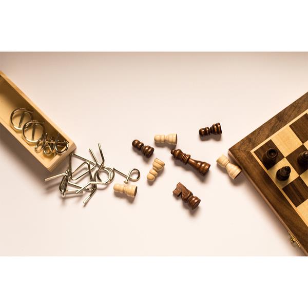 Drewniane szachy, brązowy - druga jakość-2352263