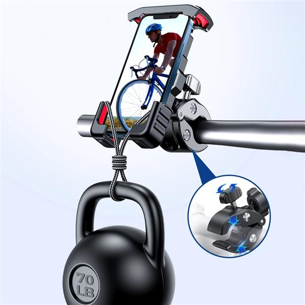 Joyroom uniwersalny rowerowy uchwyt na telefon na rower motocykl kierownicę czarny (JR-ZS264)-2255929