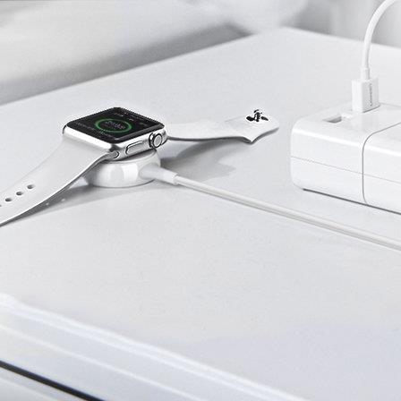 Ugreen bezprzewodowa ładowarka MFI Qi do Apple Watch z wbudowanym kablem 1m biały (CD177)-2268845