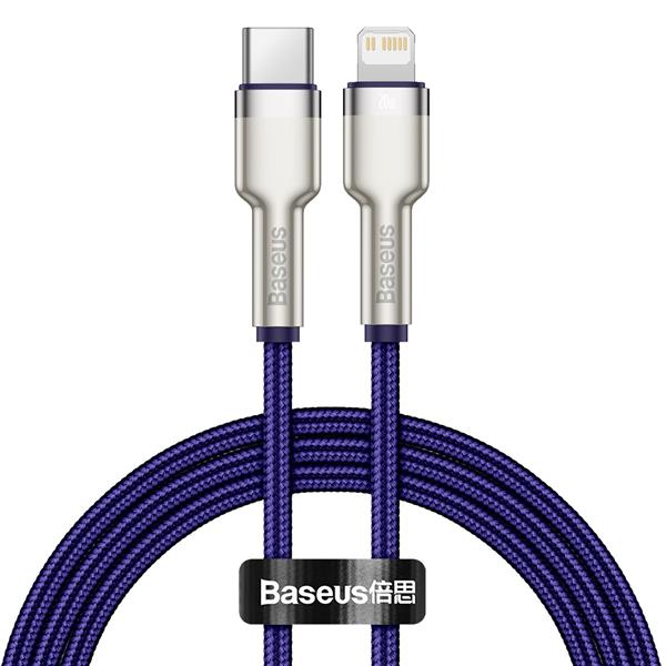 Baseus kabel Cafule Metal PD USB-C - Lightning 1,0 m fioletowy 20W-2047716