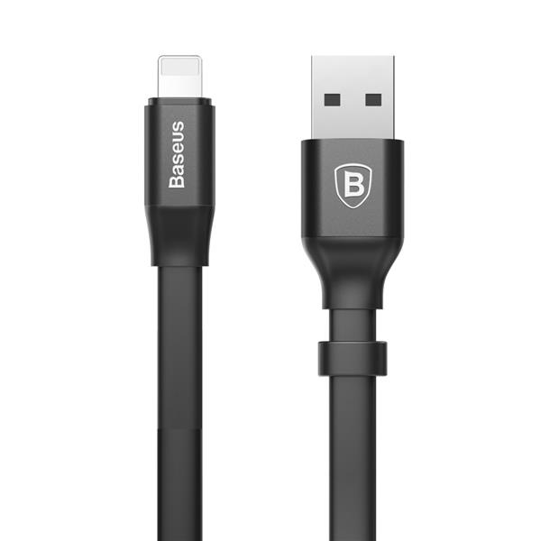 Baseus Nimble płaski kabel przewód USB / Lightning z uchwytem 2A 0,23M czarny (CALMBJ-B01)-2142598