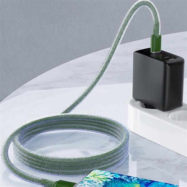 Acefast kabel USB Typ C - USB Typ C 1,2m, 60W (20V/3A) zielony (C2-03 oliver green)-2270084